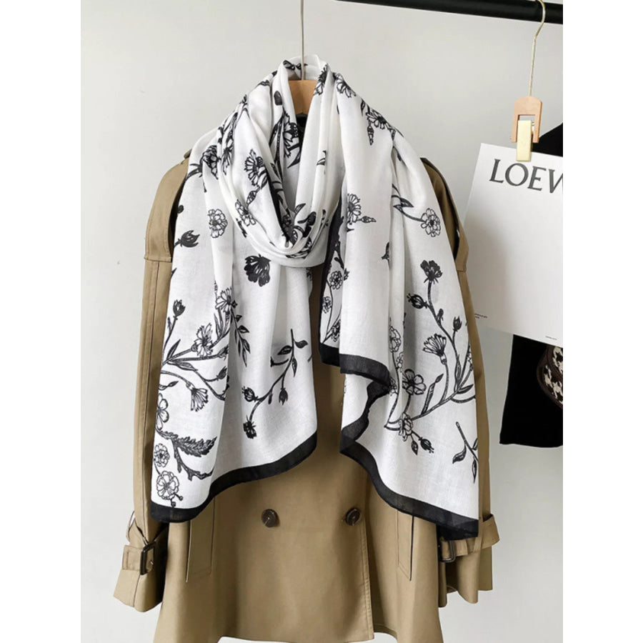 Floral Print Lightweight Scarf Apparel and Accessories