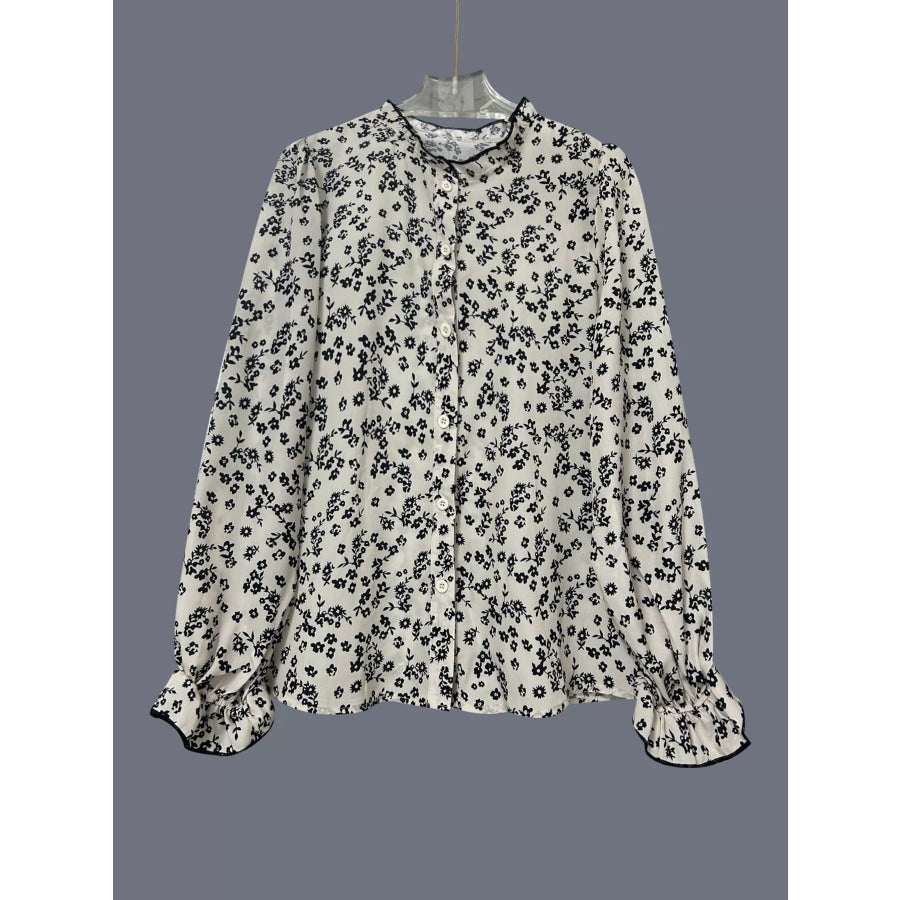 Floral Print Long Sleeve Button-Down Shirt Apparel and Accessories