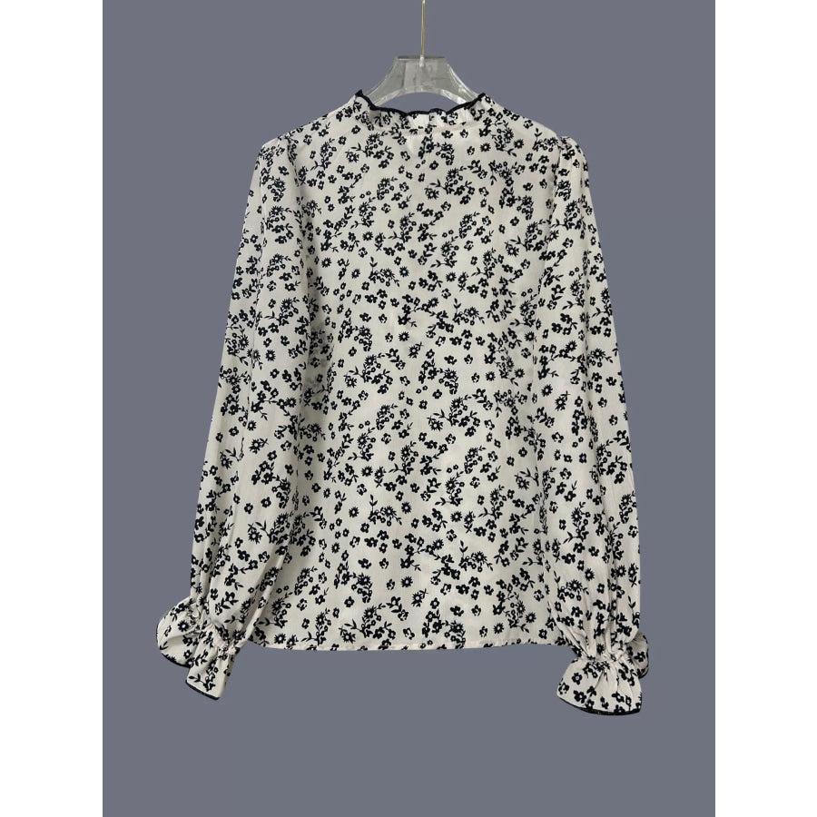Floral Print Long Sleeve Button-Down Shirt Apparel and Accessories