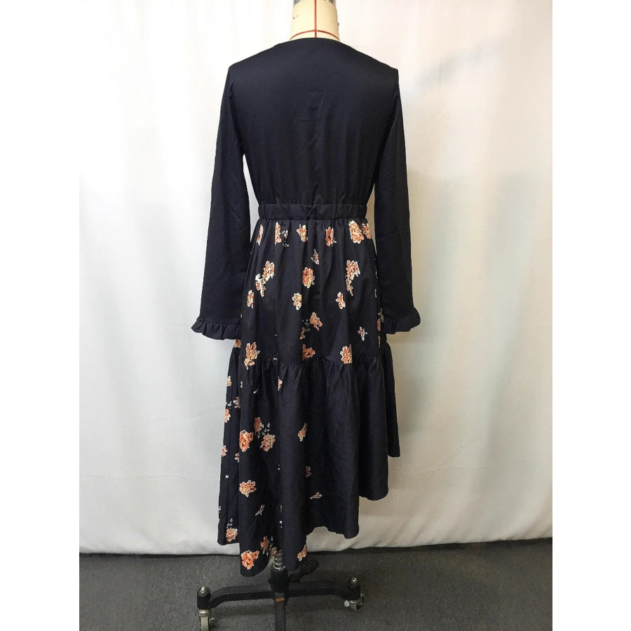 Floral Print Long Sleeve Dress Apparel and Accessories