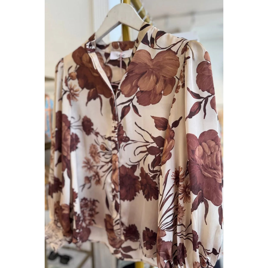 Floral Print Long Sleeve Shirt Apparel and Accessories