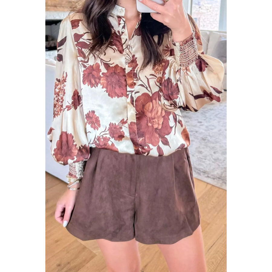 Floral Print Long Sleeve Shirt Apparel and Accessories