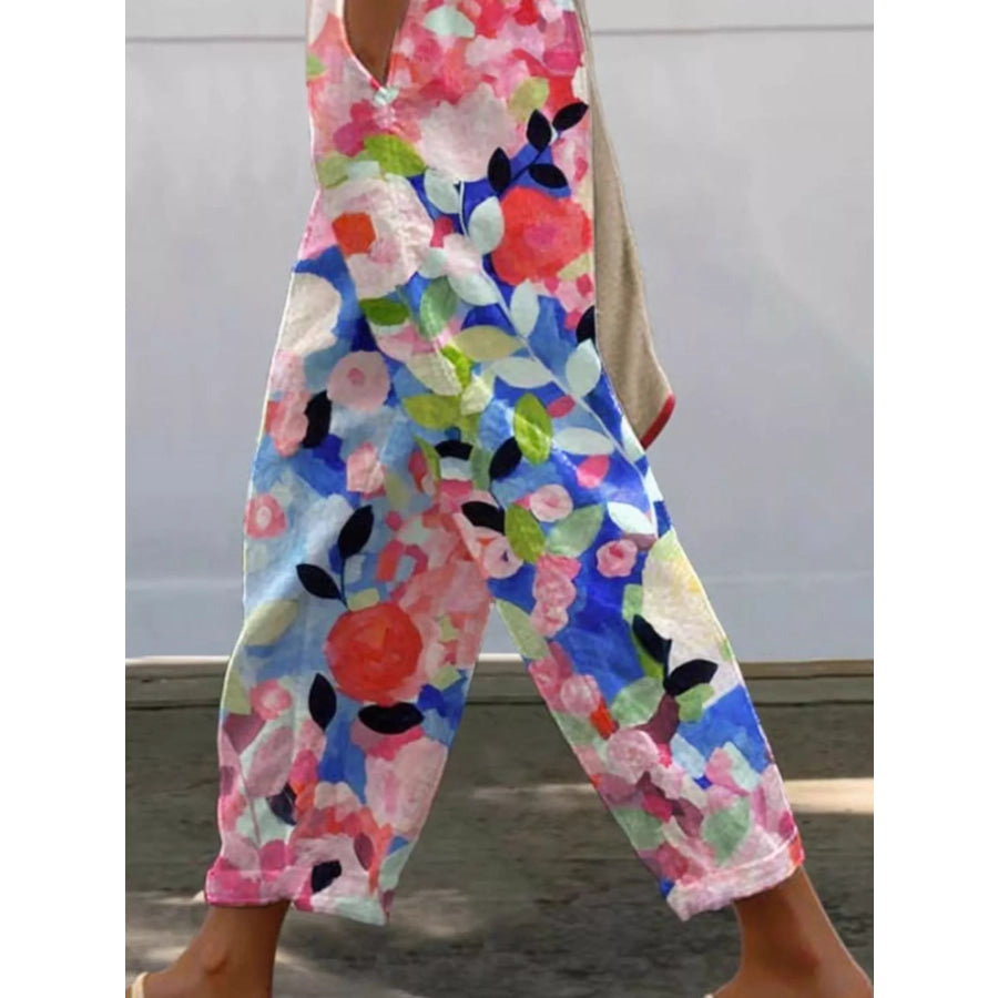 Floral Print Loose Casual Pants Apparel and Accessories