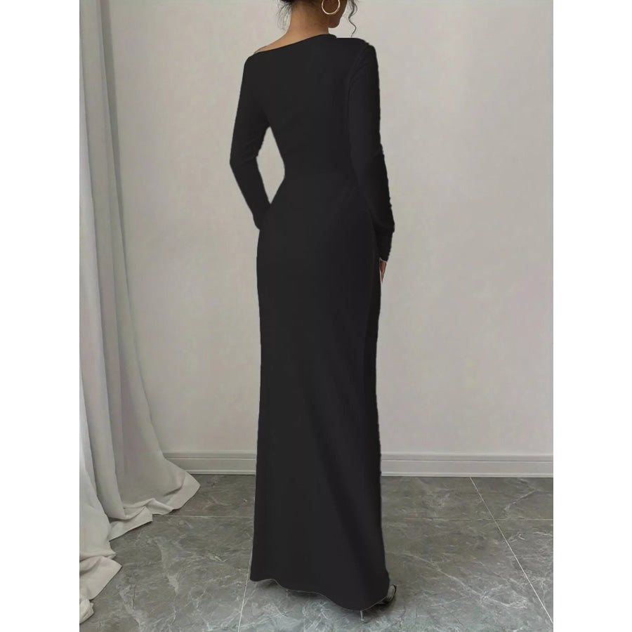 Floral Print One Shoulder Maxi Dress Apparel and Accessories