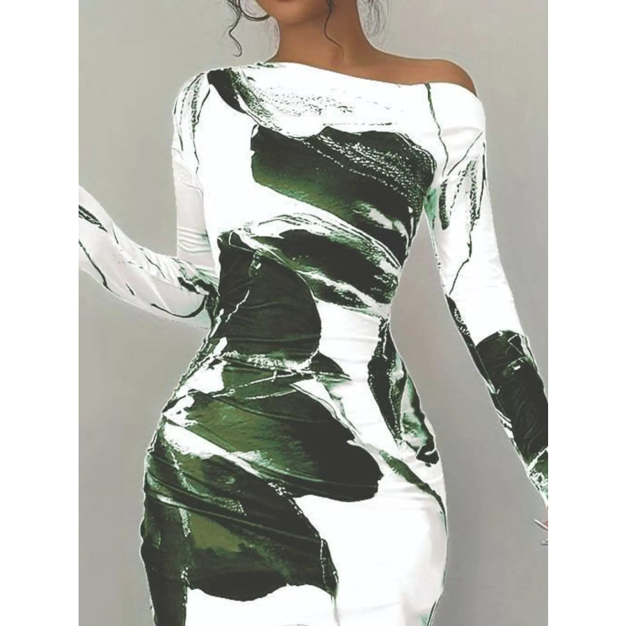Floral Print One Shoulder Maxi Dress Apparel and Accessories