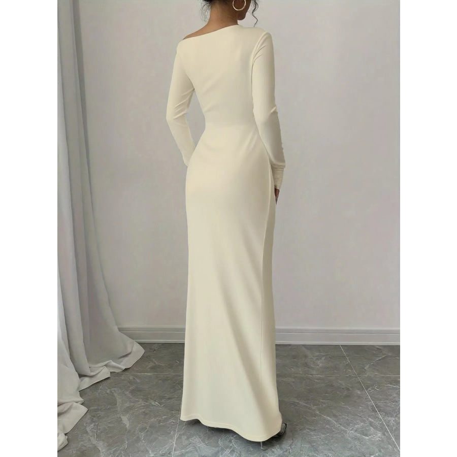 Floral Print One Shoulder Maxi Dress Apparel and Accessories