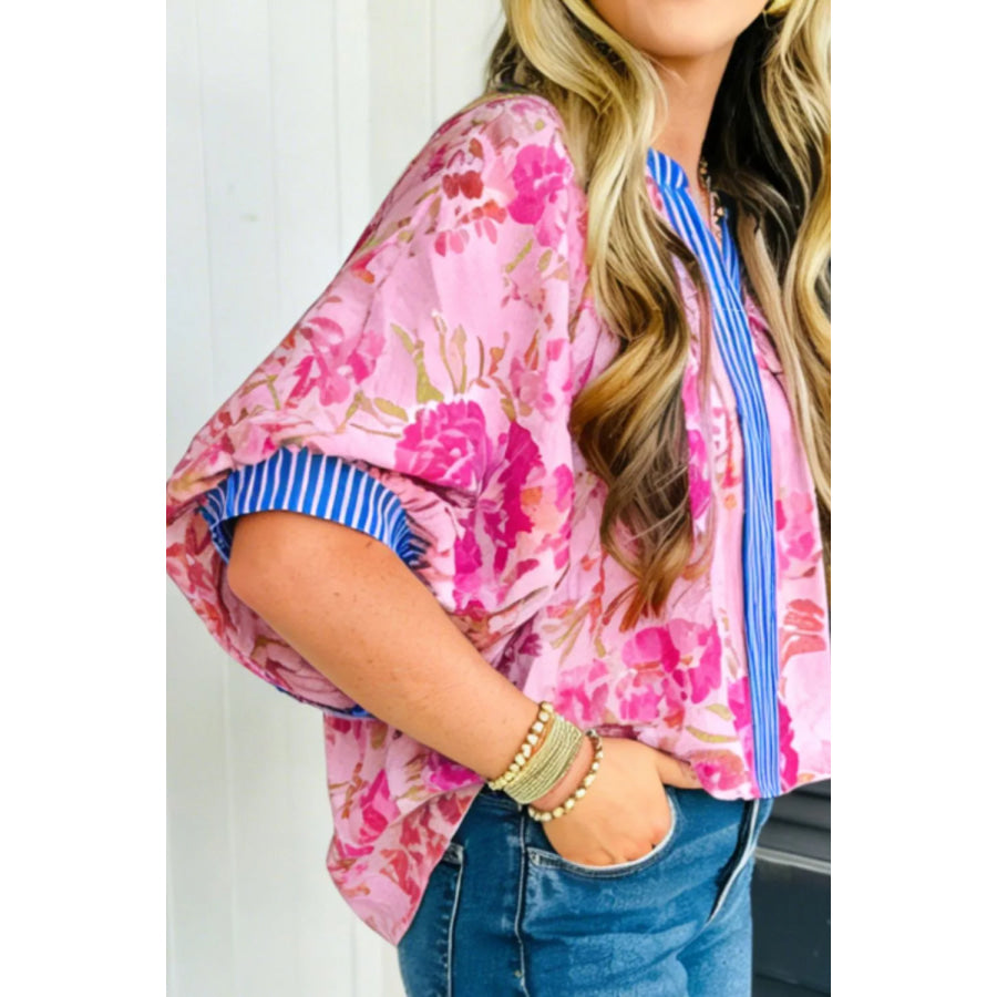 Floral Print Relaxed Fit Blouse Apparel and Accessories