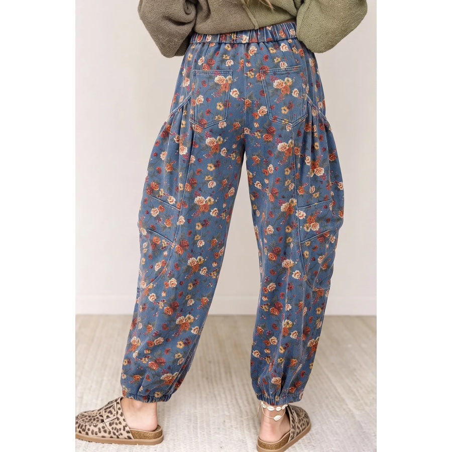 Floral Print Relaxed Fit Jeans Medium / 4 Apparel and Accessories