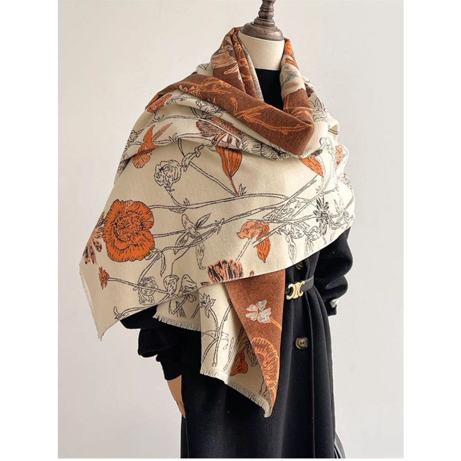 Floral Print Reversible Scarf Apparel and Accessories