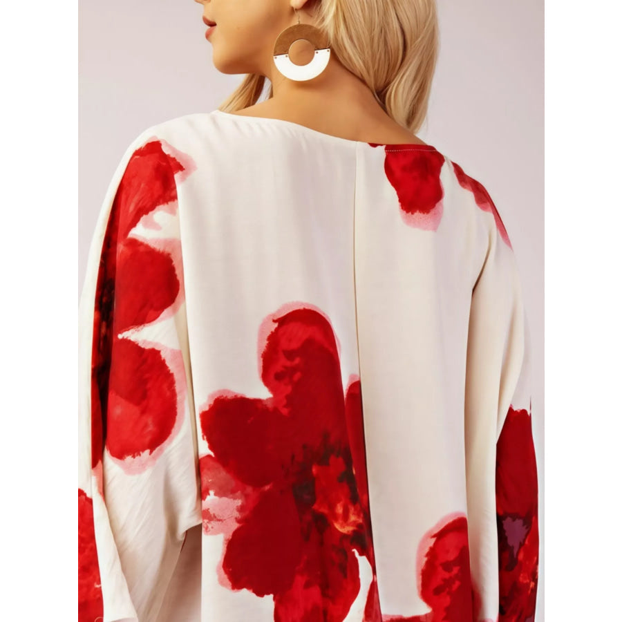 Floral Print Round Neck Dress Apparel and Accessories