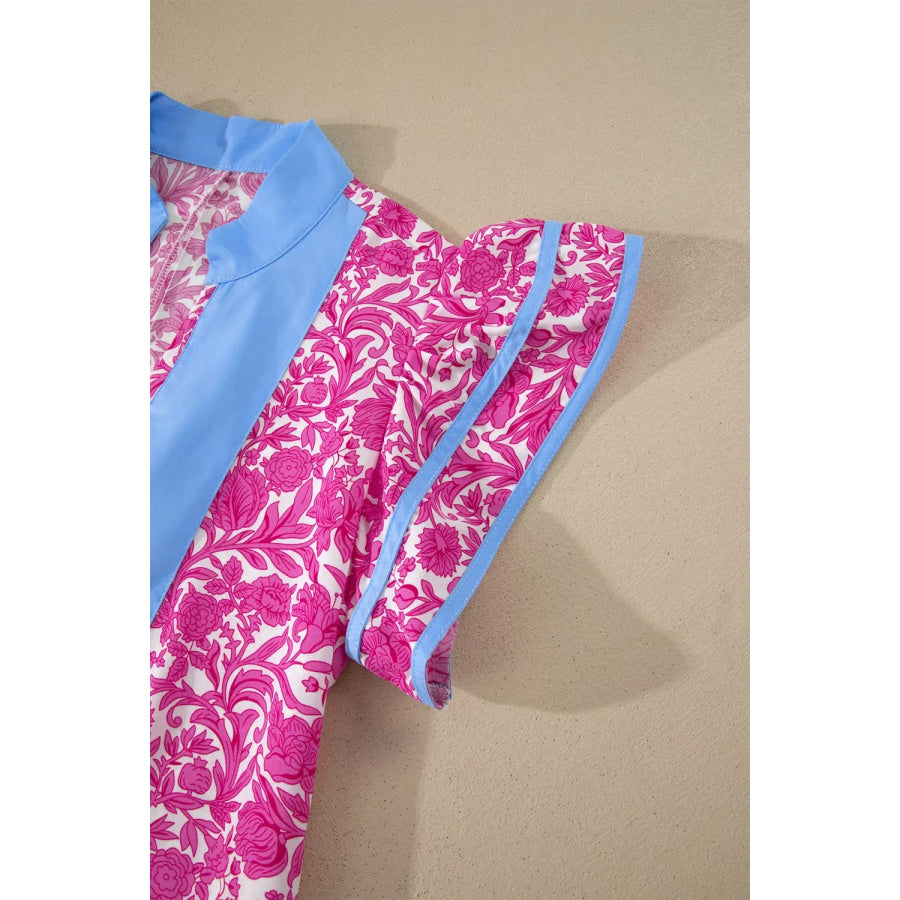 Floral Print Ruffle Cap Sleeve Dress Apparel and Accessories