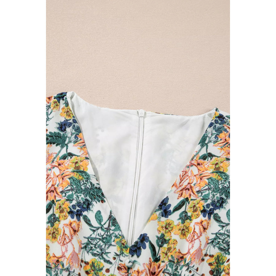 Floral Print Ruffle Hem Mini Dress Apparel and Accessories