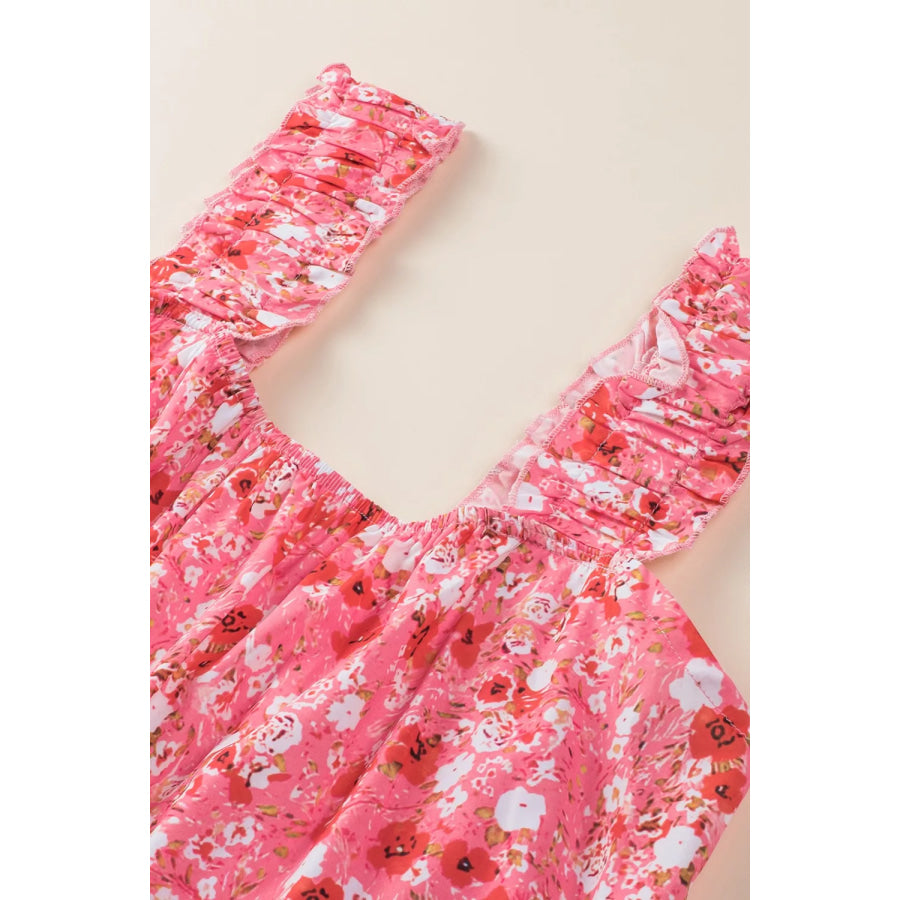 Floral Print Ruffle Tiered Mini Dress Apparel and Accessories