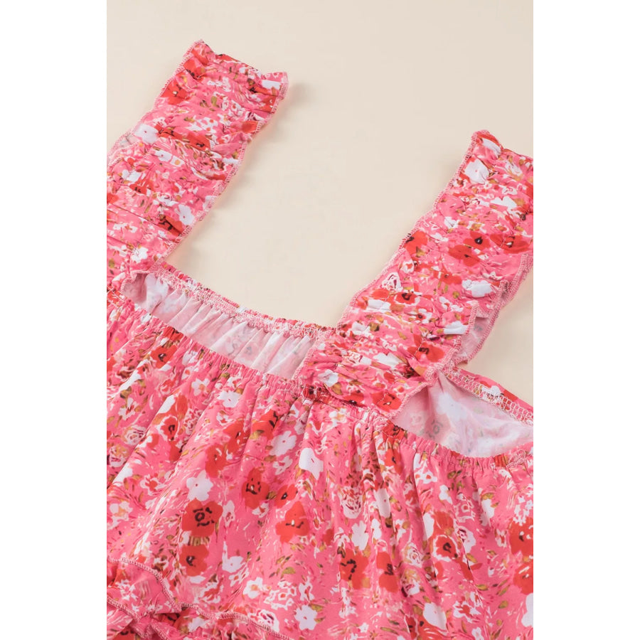 Floral Print Ruffle Tiered Mini Dress Apparel and Accessories