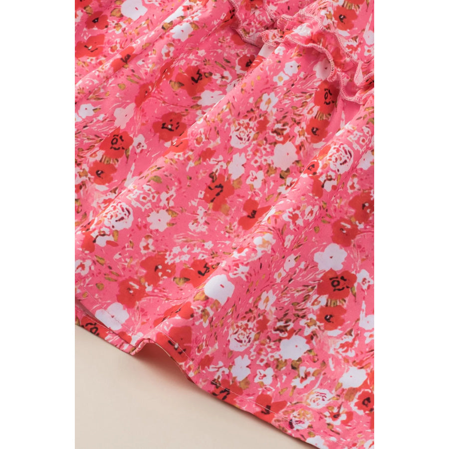 Floral Print Ruffle Tiered Mini Dress Apparel and Accessories