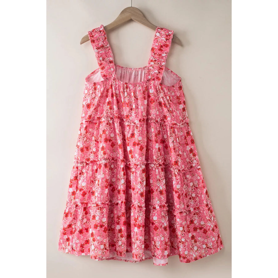 Floral Print Ruffle Tiered Mini Dress Apparel and Accessories