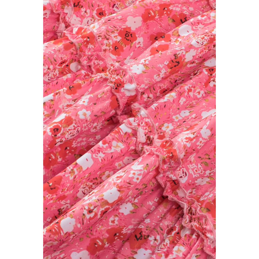 Floral Print Ruffle Tiered Mini Dress Apparel and Accessories