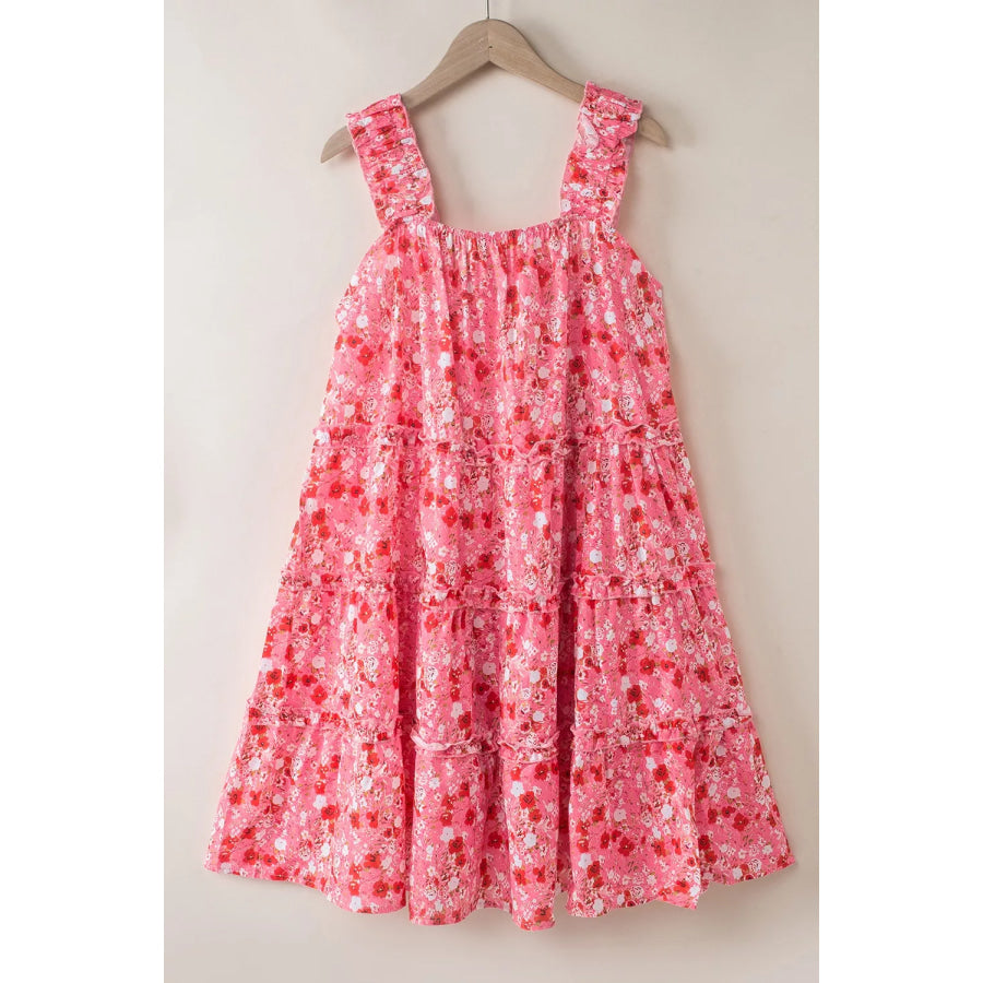 Floral Print Ruffle Tiered Mini Dress Apparel and Accessories