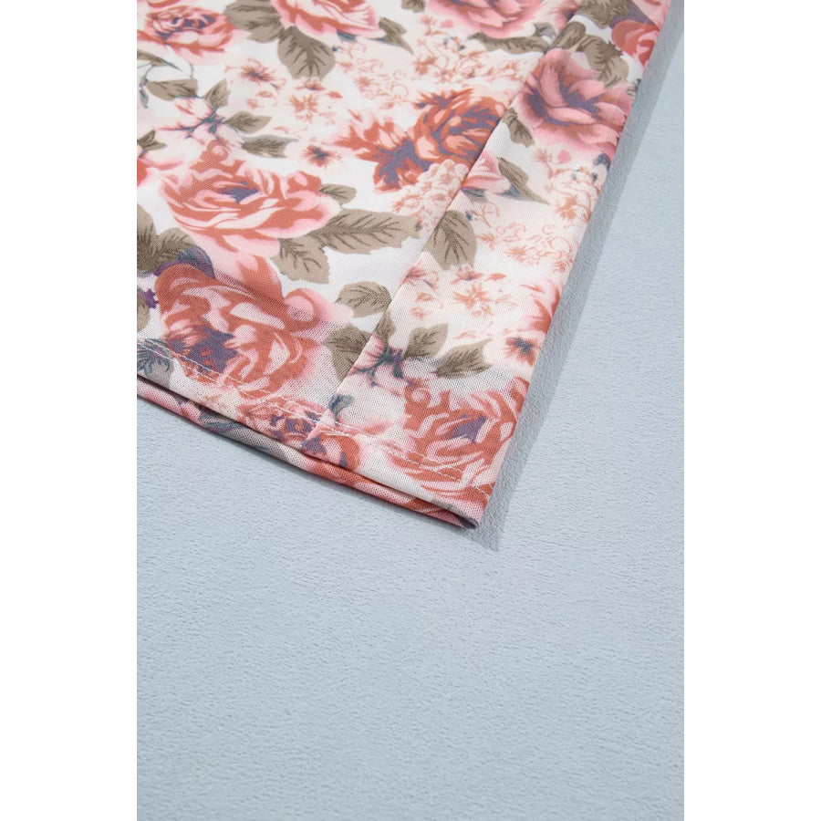 Floral Print Ruffle Trim Tank Apparel and Accessories