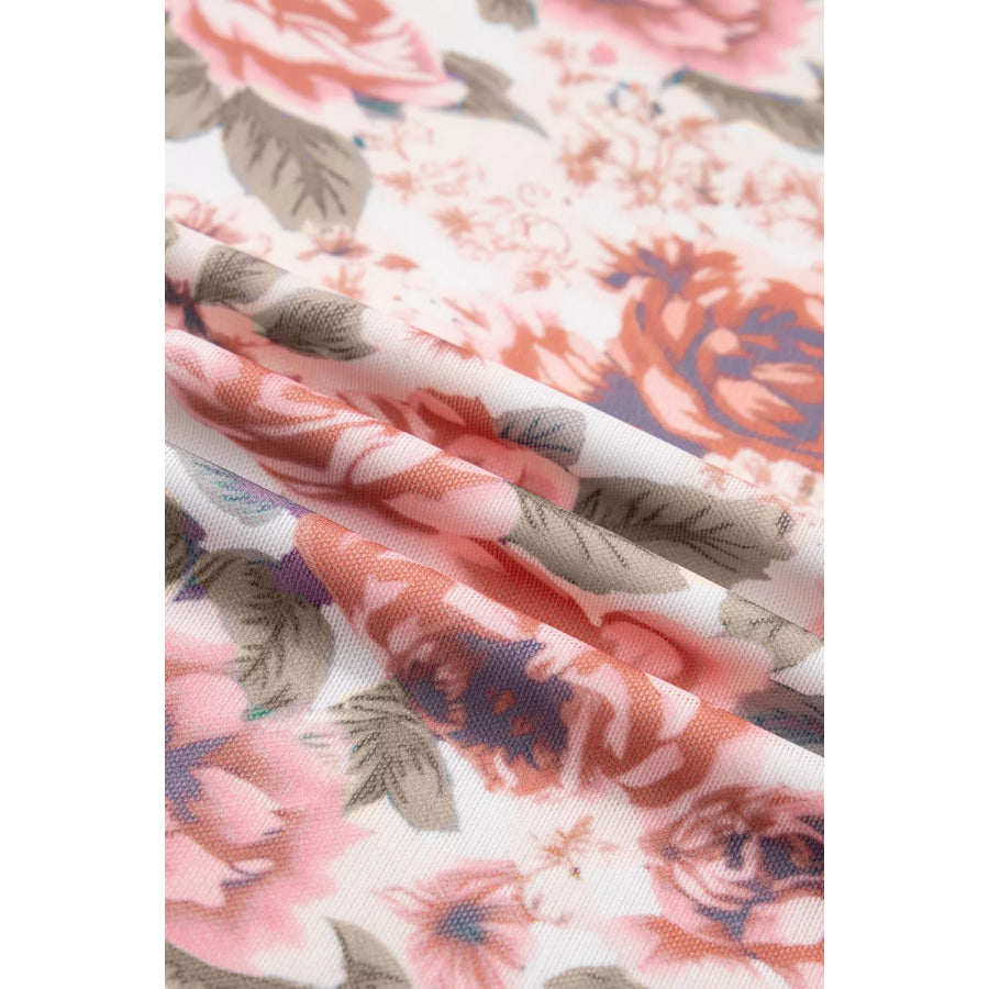 Floral Print Ruffle Trim Tank Apparel and Accessories