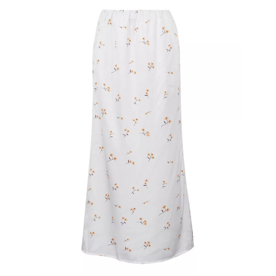 Floral Print Satin Skirt Apparel and Accessories