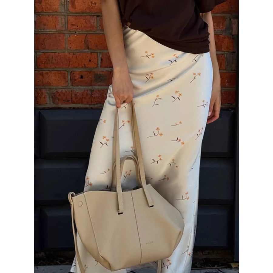 Floral Print Satin Skirt Apparel and Accessories