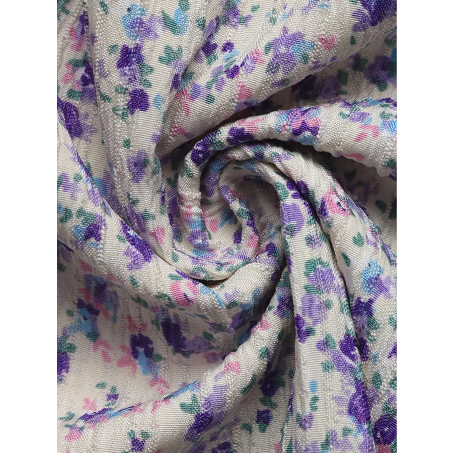 Floral Print Shirred Cami Maxi Dress Apparel and Accessories