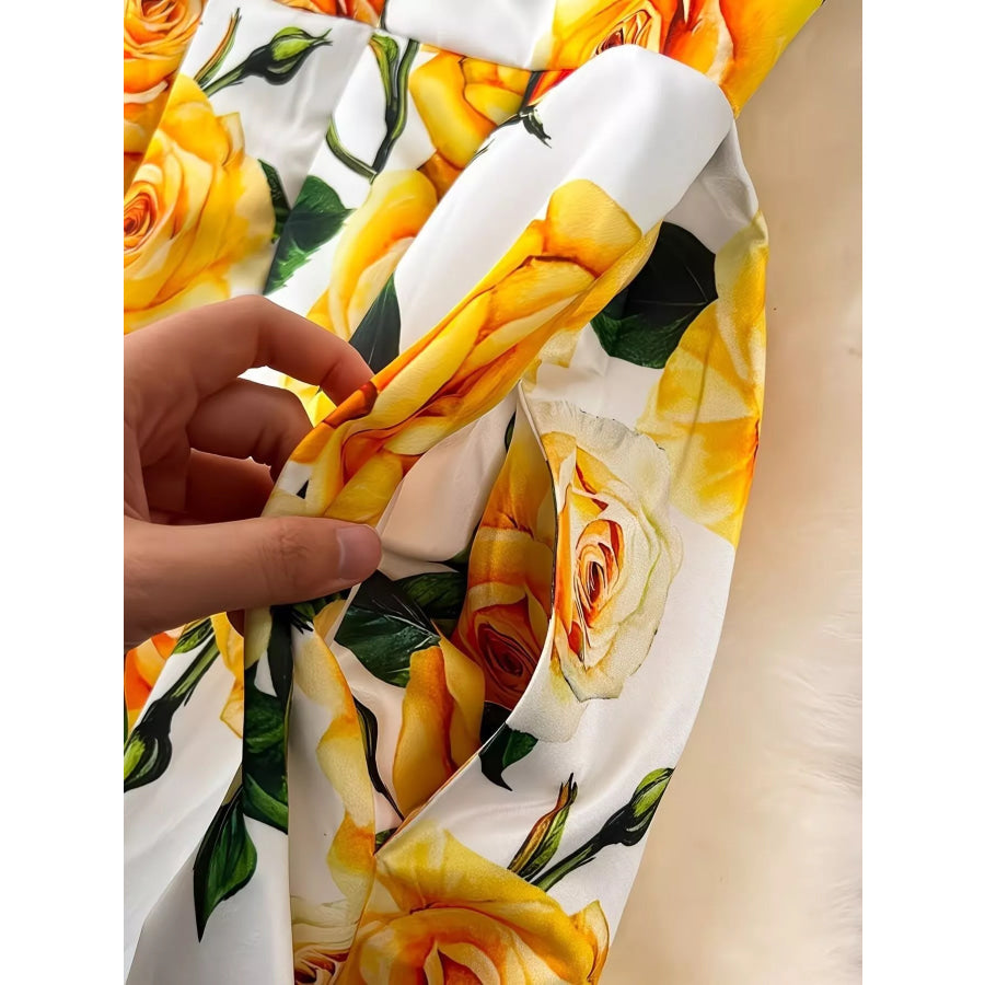 Floral Print Sleeveless Midi Dress Apparel and Accessories