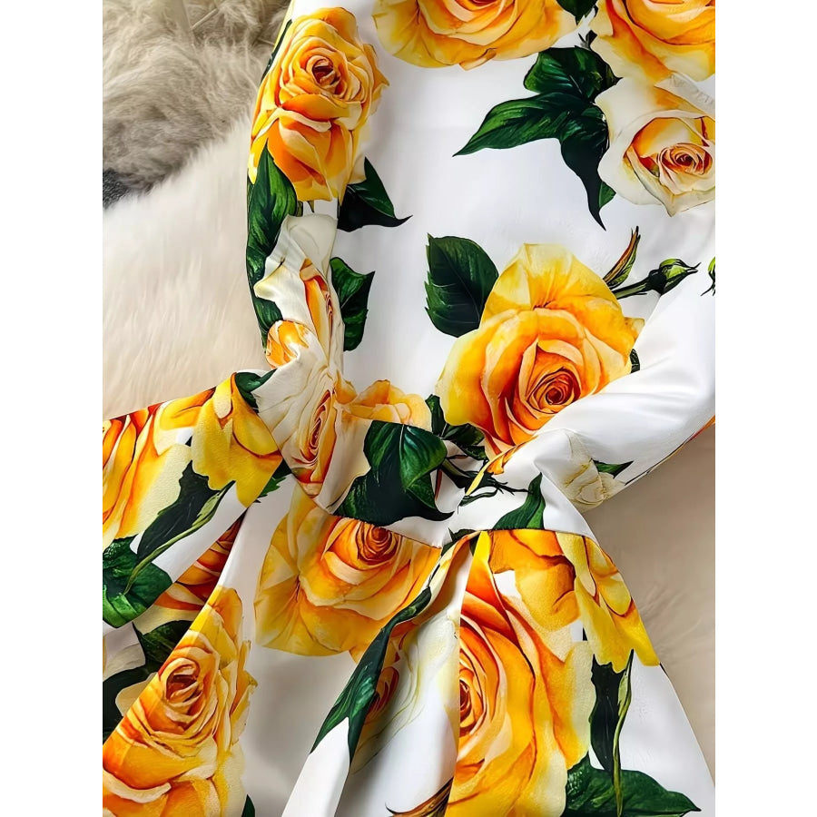 Floral Print Sleeveless Midi Dress Apparel and Accessories