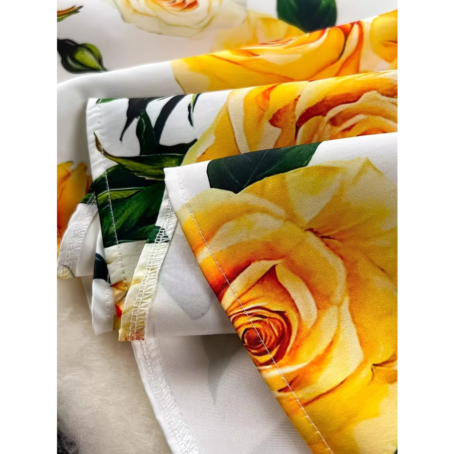 Floral Print Sleeveless Midi Dress Apparel and Accessories