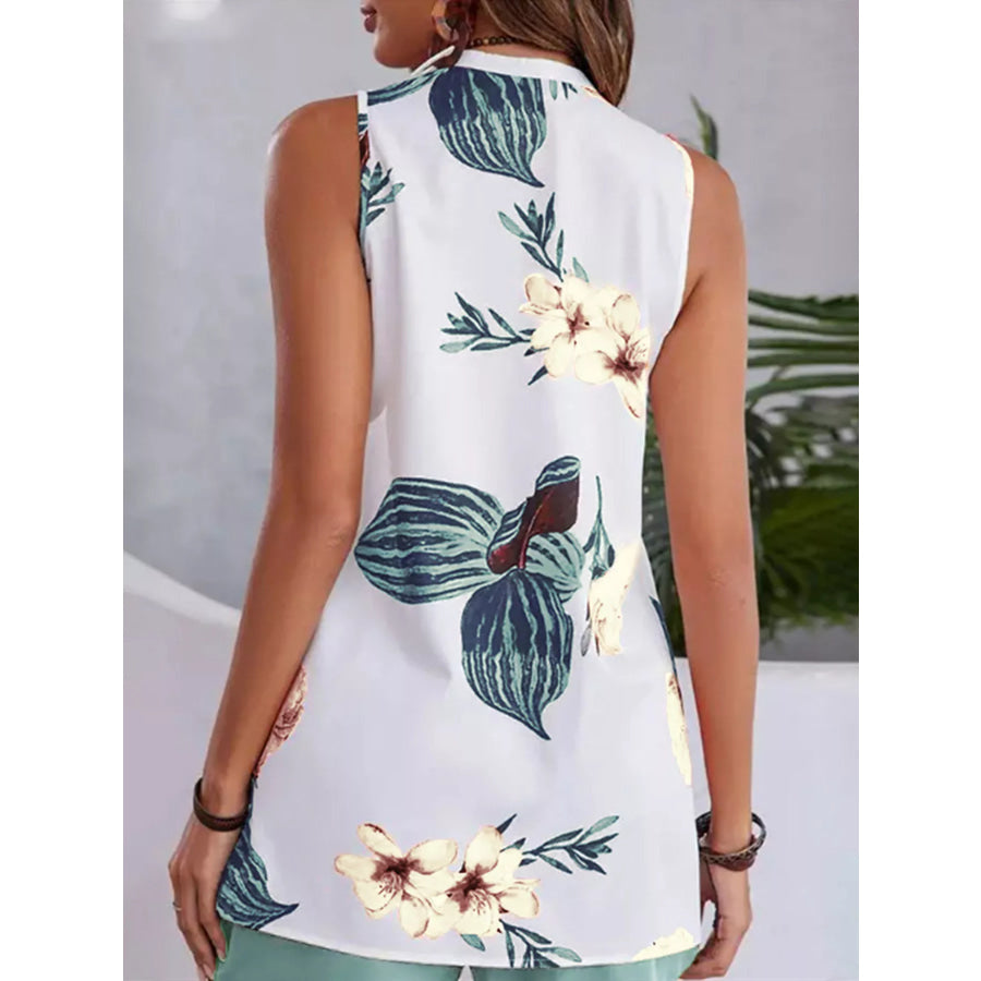 Floral Print Sleeveless Top and Shorts Set Apparel and Accessories