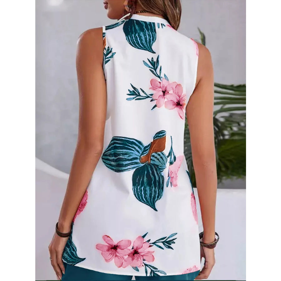 Floral Print Sleeveless Top and Shorts Set Apparel and Accessories