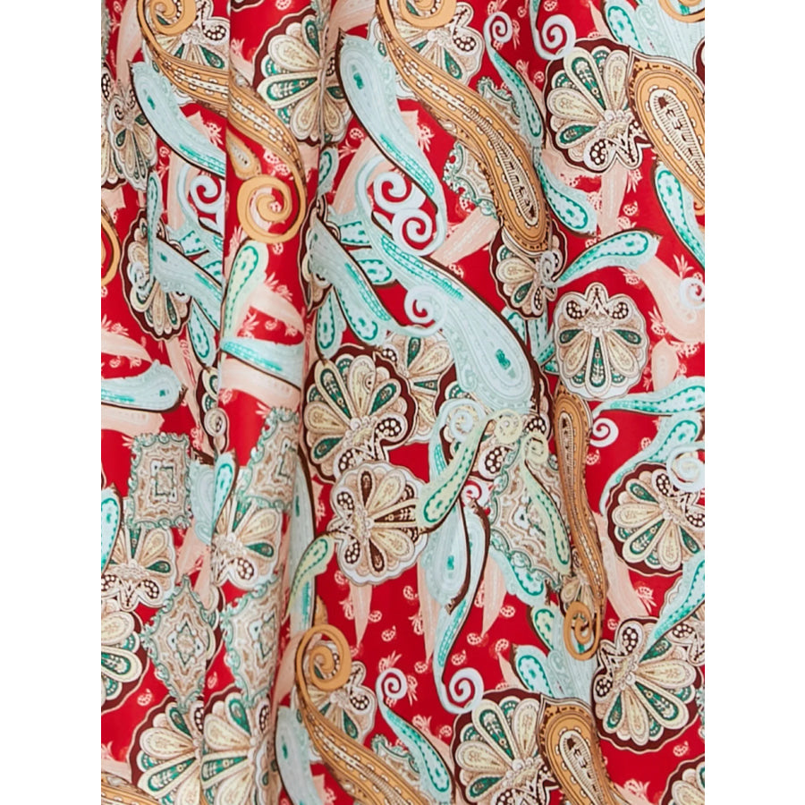 Floral Print Spaghetti Strap Midi Dress Apparel and Accessories