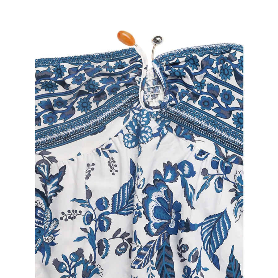 Floral Print Strapless Maxi Dress Apparel and Accessories