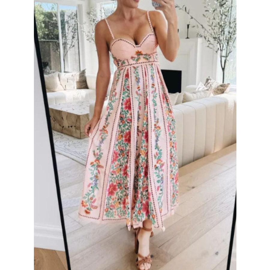 Floral Print Sweetheart Neck Cami Dress Apparel and Accessories
