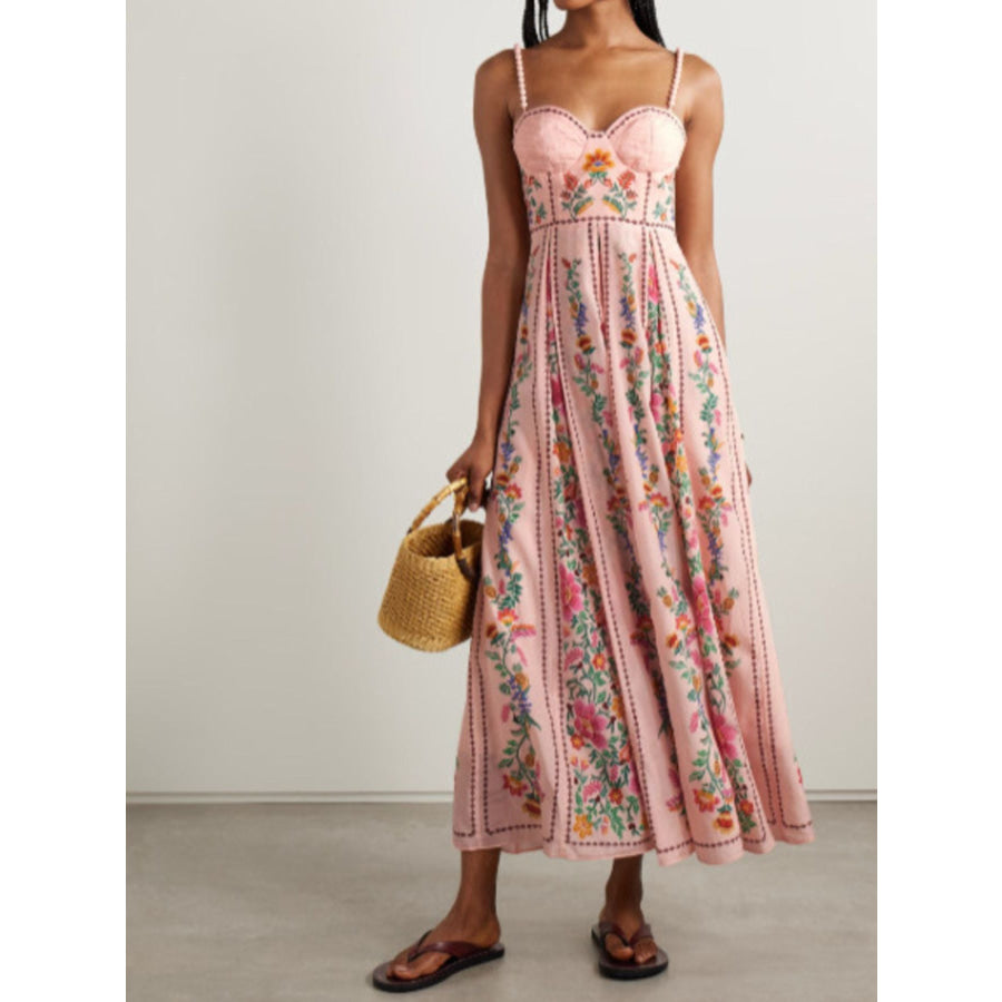 Floral Print Sweetheart Neck Cami Dress Apparel and Accessories