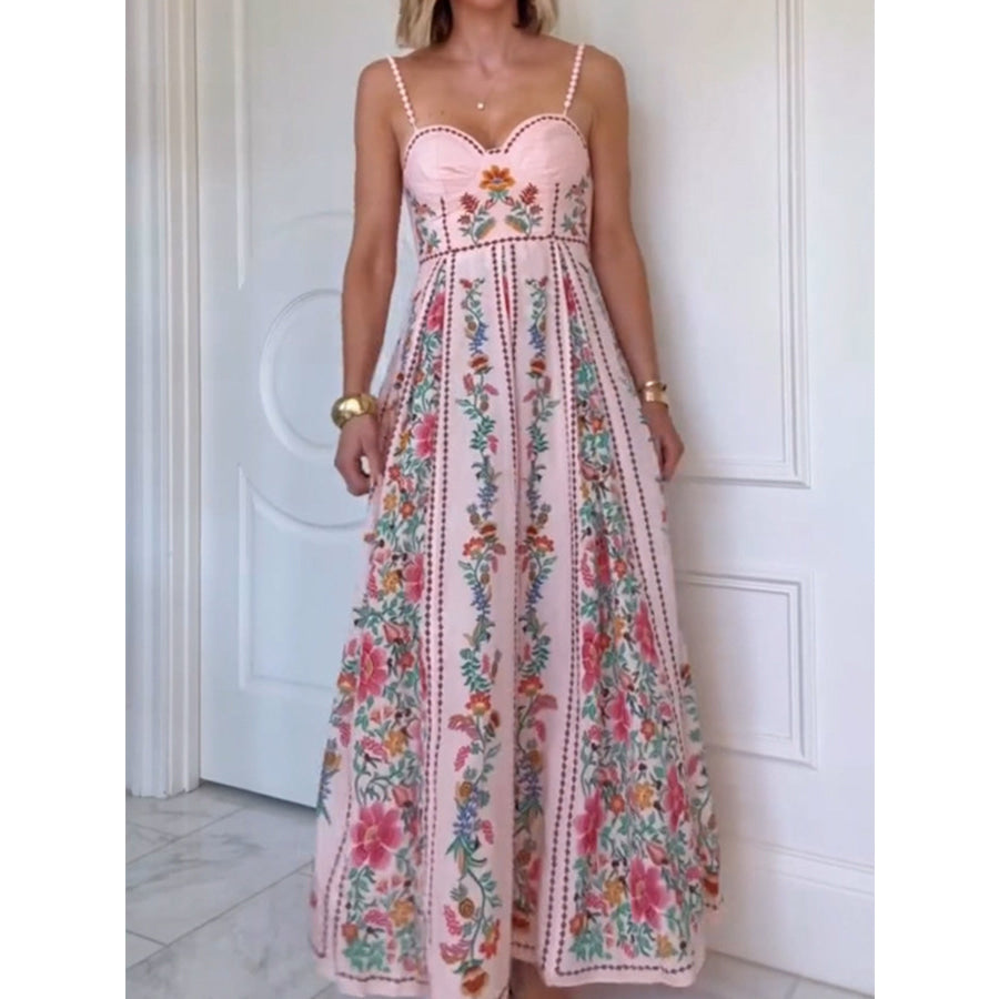 Floral Print Sweetheart Neck Cami Dress Apparel and Accessories