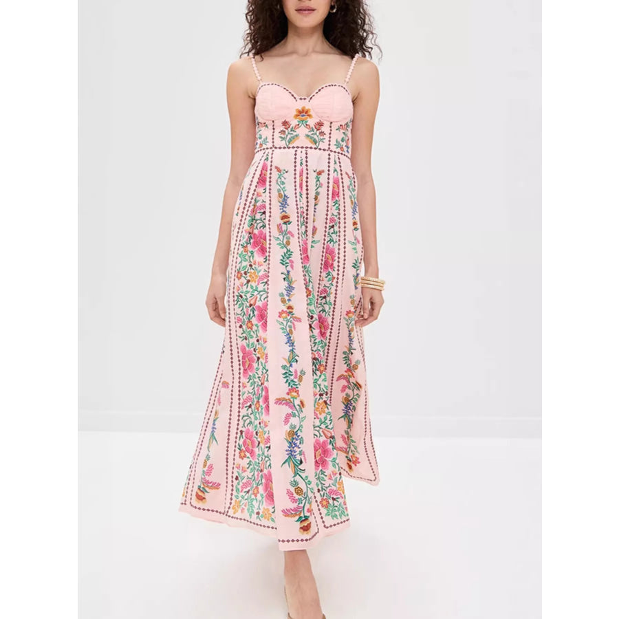 Floral Print Sweetheart Neck Dress Floral / S Apparel and Accessories