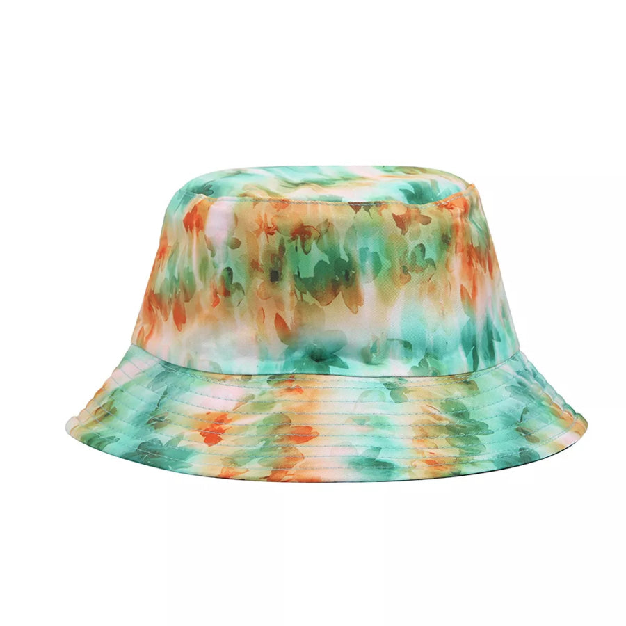 Floral Print Tie-Dye Bucket Hat Gum Leaf / onesize Apparel and Accessories