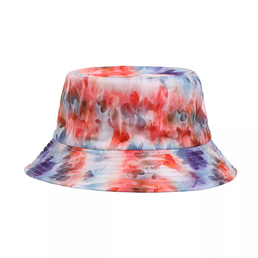 Floral Print Tie-Dye Bucket Hat Orange / onesize Apparel and Accessories