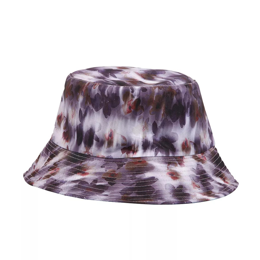 Floral Print Tie-Dye Bucket Hat Pink Purple / onesize Apparel and Accessories