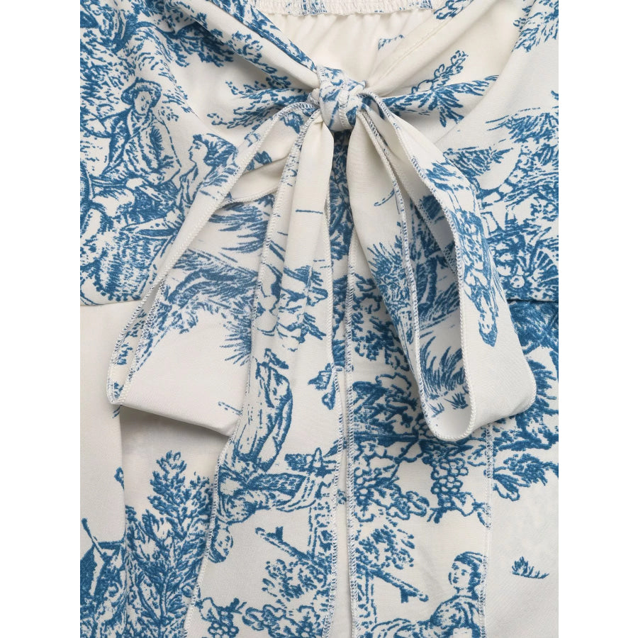 Floral Print Tie Front Ruffle Hem Cami Apparel and Accessories