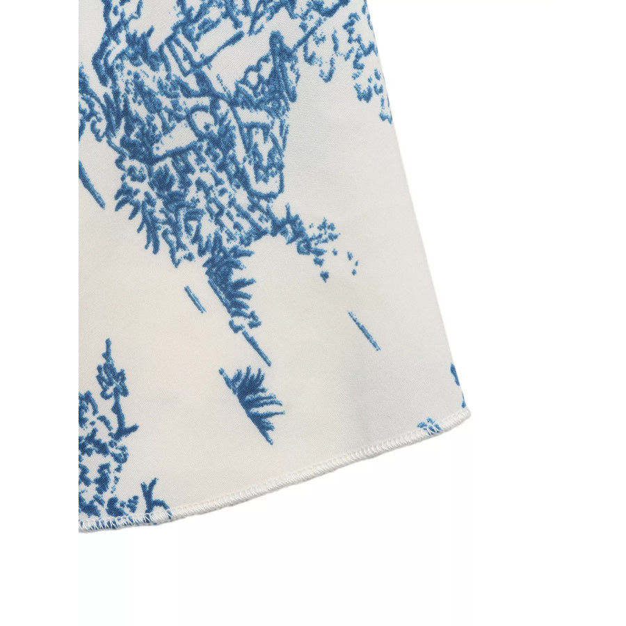 Floral Print Tie Front Ruffle Hem Cami Apparel and Accessories