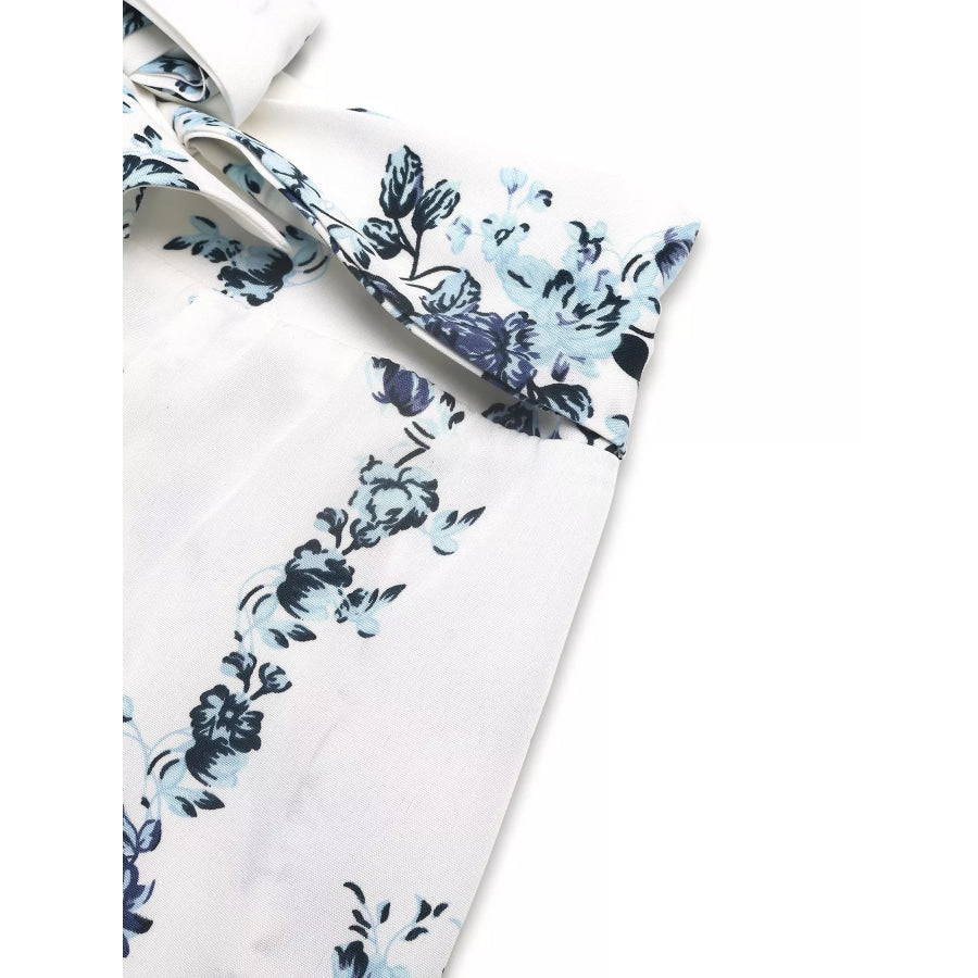 Floral Print Tie Front Wide Leg Pants Apparel and Accessories