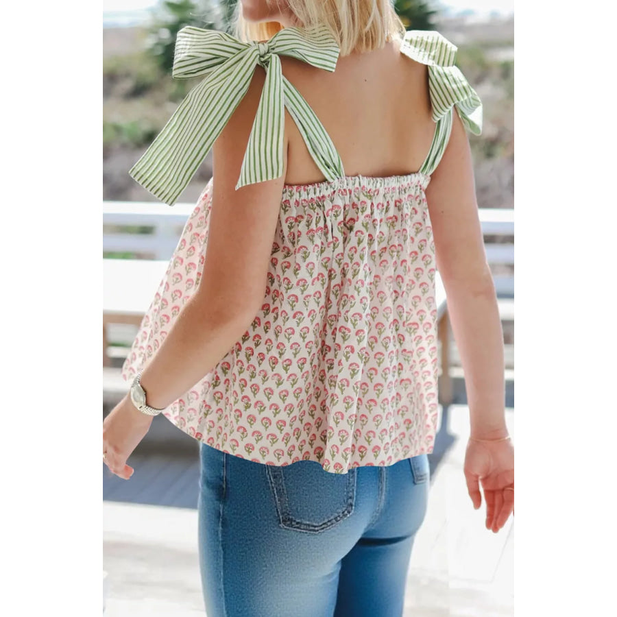 Floral Print Tie-Strap Cami Apparel and Accessories