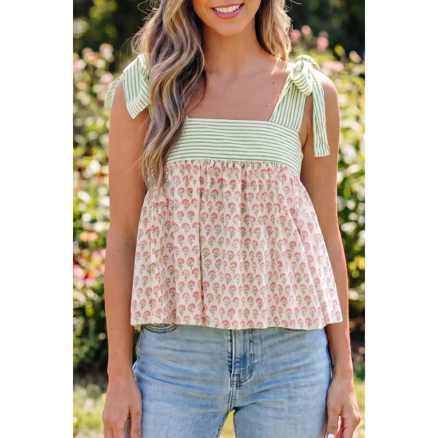 Floral Print Tie-Strap Cami Apparel and Accessories