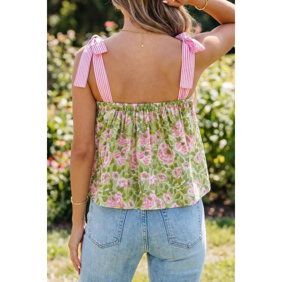 Floral Print Tie-Strap Cami Apparel and Accessories
