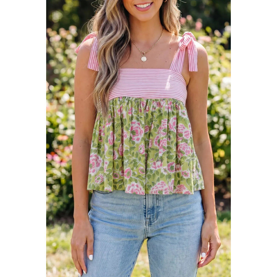 Floral Print Tie-Strap Cami Apparel and Accessories
