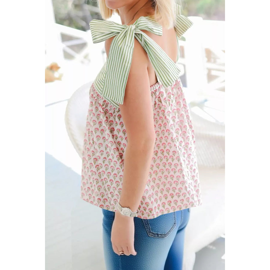 Floral Print Tie-Strap Cami Apparel and Accessories