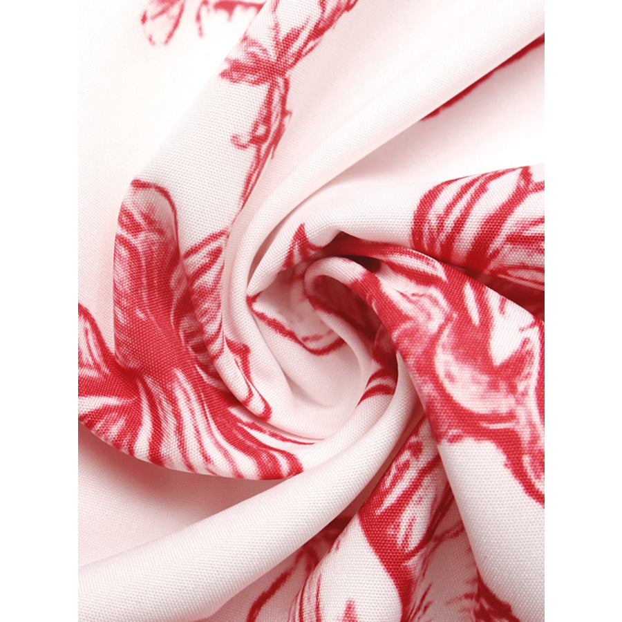 Floral Print Tie Strap Maxi Dress Apparel and Accessories
